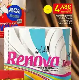 Recheio Papel Higiénico Folha Dupla Renova Olé 38 + 10 Rolos promoção