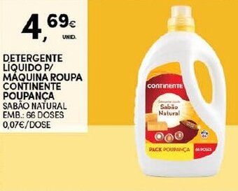 Continente Detergente Líquido P/Máquina Roupa Continente Poupança 66 Doses promoção