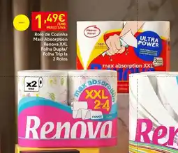Recheio Rolo de Cozinha Maxi Absorption Renova XXL Folha Dupla/ Folha Trip la 2 Rolos promoção