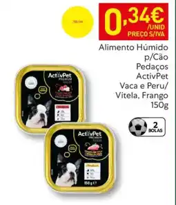 Recheio Alimento Húmido p/Cão Pedaços ActivPet Vaca e Peru/ Vitela, Frango promoção
