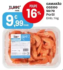 Intermarché Camarão cozido 50/70 porsi promoção
