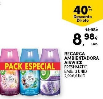 Continente Recarga Ambientadora Airwick 3 Unid promoção