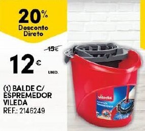 Continente Balde C/Espremedor Vileda promoção