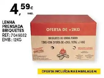 Continente Lenha Prensada Briquetes 12kg promoção