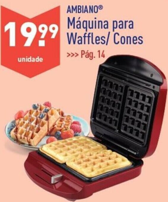 Promoção Ambiano Máquina para Waffles/Cones em ALDI
