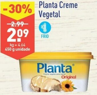 ALDI Planta Creme Vegetal 450g promoção