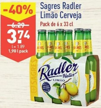 ALDI Sagres Radler Limão Cerveja 6 x 33cl promoção