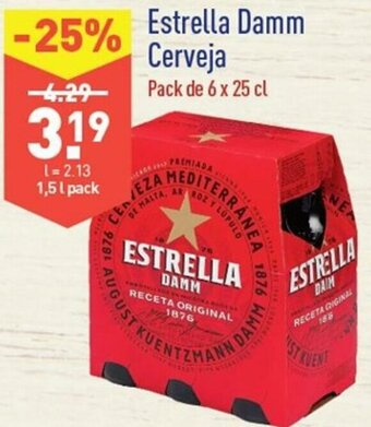 ALDI Estrella Damm Cerveja 6 x 25cl promoção