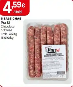 Intermarché 6 salsichas PorSi Chipolata c/ Ervas promoção