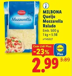 Lidl MILBONA Queijo Mozzarella Ralado promoção