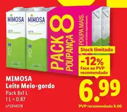 Lidl MIMOSA Leite Meio-gordo promoção