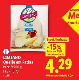 Lidl LIMIANO Queijo em Fatias promoção