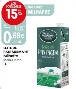 Intermarché Leite de pastagem uht Milhafre promoção