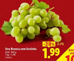 Lidl Uva Branca sem Grainha promoção