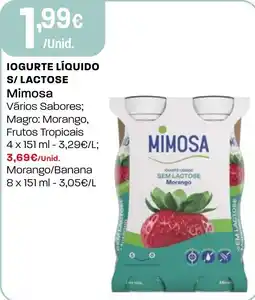 Intermarché Iogurte líquido s/ lactose Mimosa promoção