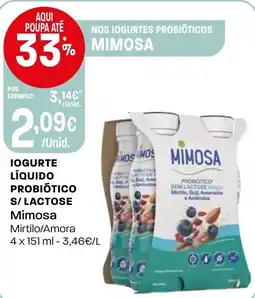 Intermarché Iogurte líquido probiotico s/ lactose Mimosa promoção
