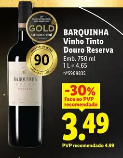 Lidl BARQUINHA Vinho Tinto Douro Reserva promoção