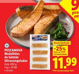 Lidl PESCANOVA Medalhões de Salmão Ultracongelados promoção