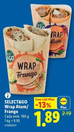 Lidl SELECT&GO Wrap Atum/ Frango promoção