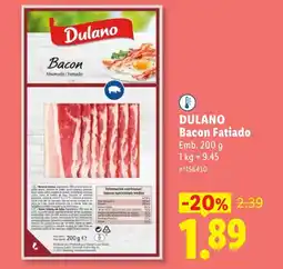 Lidl DULANO Bacon Fatiado promoção