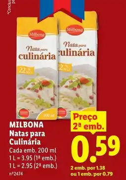 Lidl MILBONA Nata para culinária promoção