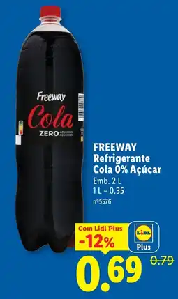 Lidl FREEWAY Refrigerante Cola 0% Açúcar promoção