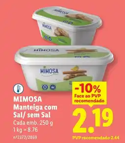 Lidl MIMOSA Manteiga com Sal/ sem Sal promoção
