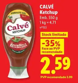 Lidl CALVÉ Ketchup promoção