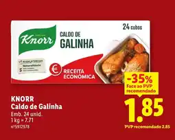 Lidl KNORR Caldo de Galinha promoção