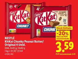 Lidl NESTLÉ KitKat Chunky Peanut Butter/ Original 4 Unid. promoção