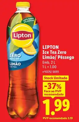 Lidl LIPTON Ice Tea Zero Limão/ Pêssego promoção