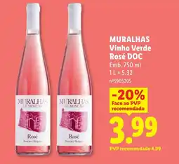 Lidl MURALHAS Vinho Verde Rosé DOC promoção