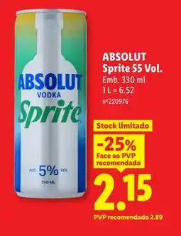 Lidl ABSOLUT Sprite 55 Vol promoção