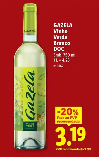Lidl GAZELA Vinho Verde Branco DOC promoção