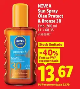 Lidl NIVEA Sun Spray Óleo Protect & Bronze 30 promoção