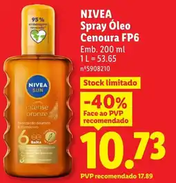 Lidl NIVEA Spray Óleo Cenoura FP6 promoção