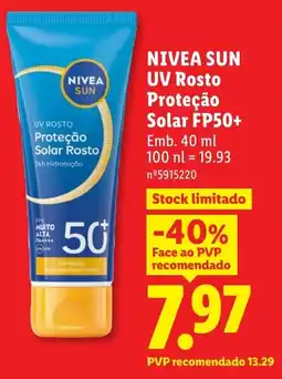 Lidl NIVEA SUN UV Rosto Proteção Solar Rosto promoção