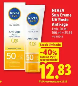 Lidl NIVEA Sun Creme UV Rosto Anti-age promoção