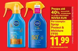 Lidl NIVEA SUN Spray Protect & Moisture FP30 promoção