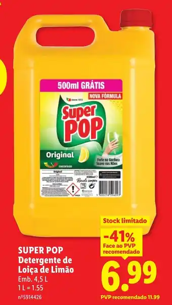 Lidl SUPER POP Detergente de Loiça de Limão promoção