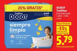 Lidl DODOT Toalhitas promoção