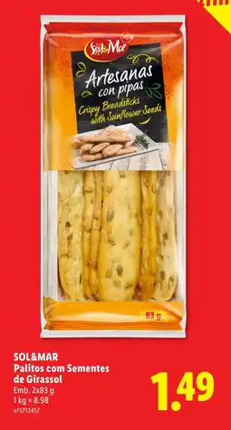 Lidl SOL&MAR Palitos com Sementes de Girassol promoção