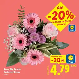 Lidl Ramo Dia da Mãe Gerberas/Rosas promoção
