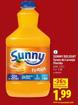 Lidl SUNNY DELIGHT Sumo de Laranja Florida promoção