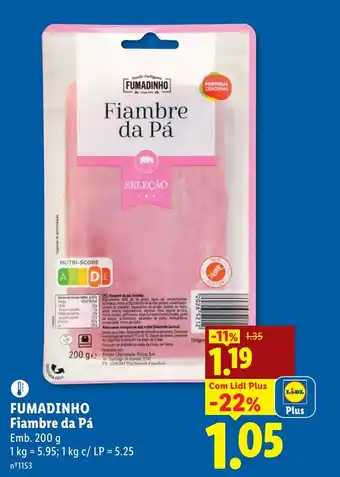 Lidl FUMADINHO Fiambre da Pá promoção