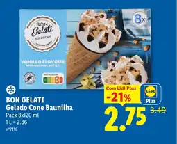 Lidl BON GELATI Gelado Cone Baunilha promoção