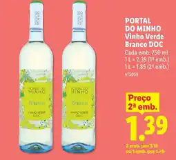 Lidl PORTAL DO MINHO Vinho Verde Branco DOC promoção