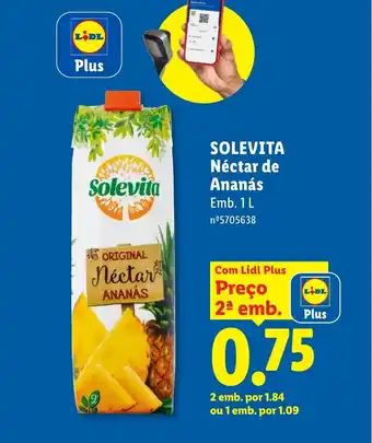 Lidl SOLEVITA Néctar de Ananás promoção
