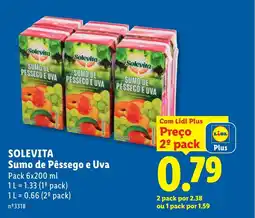 Lidl SOLEVITA Sumo de Pêssego e Uva promoção