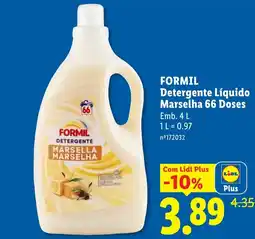 Lidl FORMIL Detergente Líquido Marselha 66 Doses promoção
